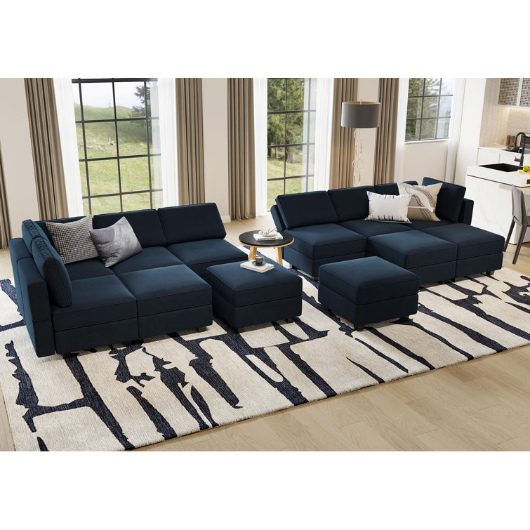 Wayfair blue deals sectional couch